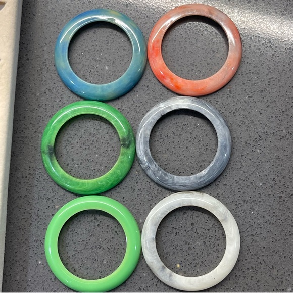 Six Gucci bezels for the vintage gold bangle watch htf marble print set in box - Picture 7 of 11